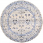 Rug Unique Loom La Jolla Blue Round 8' 0 x 8' 0