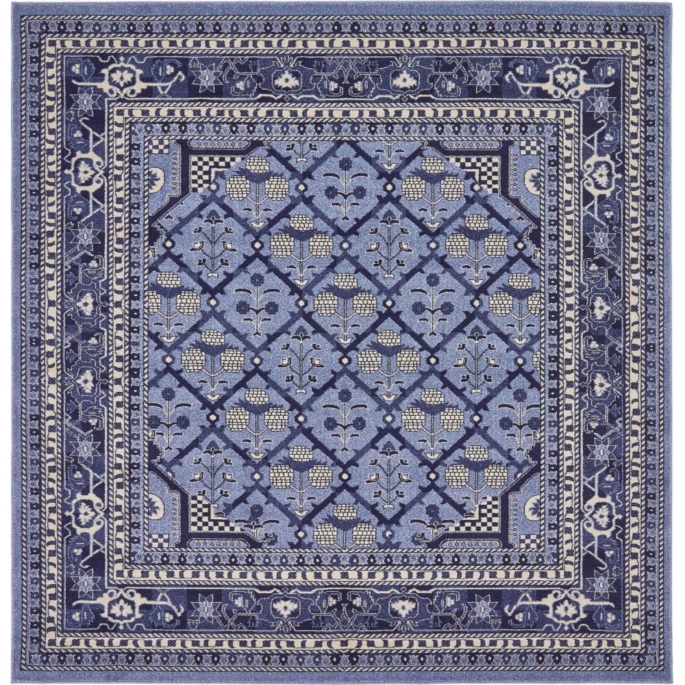 Rug Unique Loom La Jolla Blue Square 8' 0 x 8' 0 Rug Unique Loom La Jolla Blue Square 8' 0 x 8' 0