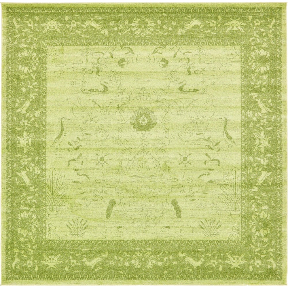 Rug Unique Loom La Jolla Light Green Square 10' 0 x 10' 0