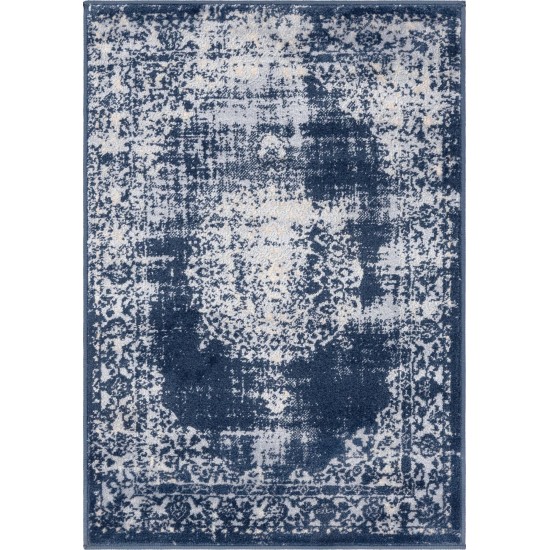 Rug Unique Loom Leila Navy Blue Rectangular 2' 2 x 3' 0