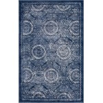 Rug Unique Loom Leila Navy Blue Rectangular 3' 3 x 5' 3