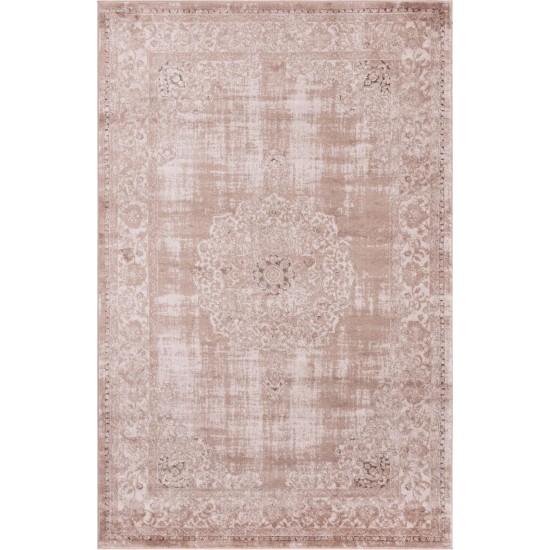 Rug Unique Loom Leila Tan/Ivory Rectangular 5' 0 x 8' 0