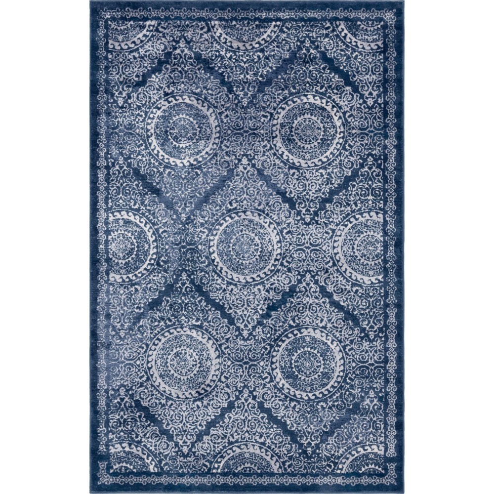 Rug Unique Loom Leila Navy Blue Rectangular 5' 0 x 8' 0 Rug Unique Loom Leila Navy Blue Rectangular 5' 0 x 8' 0