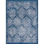 Rug Unique Loom Leila Navy Blue Rectangular 8' 0 x 11' 0