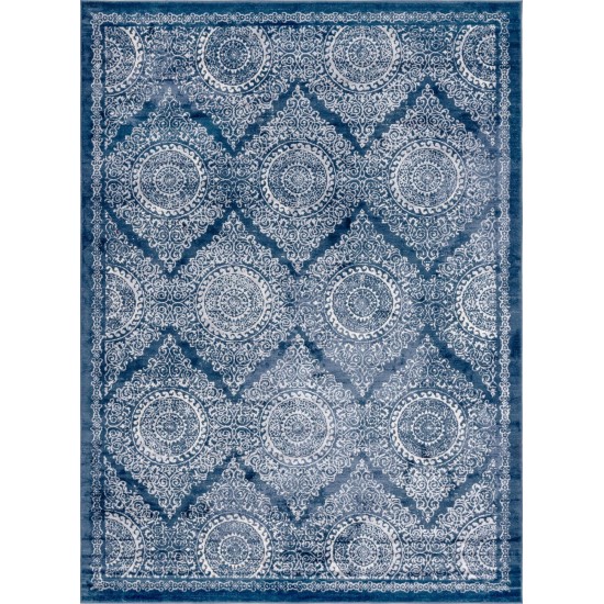 Rug Unique Loom Leila Navy Blue Rectangular 8' 0 x 11' 0