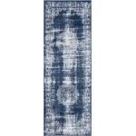 Rug Unique Loom Leila Navy Blue Runner 2' 2 x 6' 0