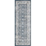 Rug Unique Loom Leila Navy Blue Runner 2' 2 x 6' 0