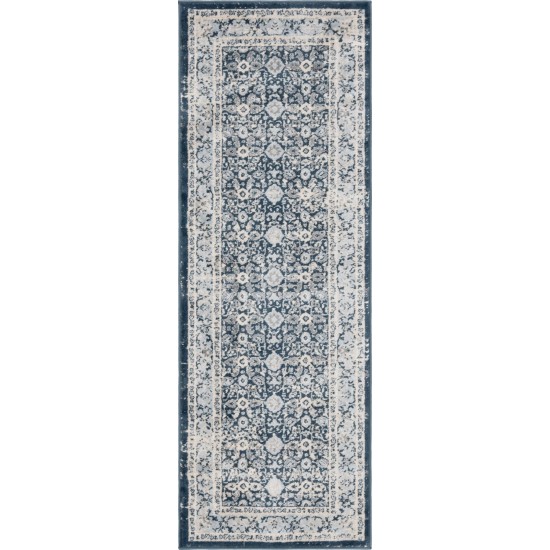 Rug Unique Loom Leila Navy Blue Runner 2' 2 x 6' 0