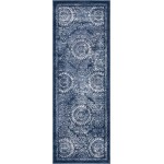 Rug Unique Loom Leila Navy Blue Runner 2' 2 x 6' 0