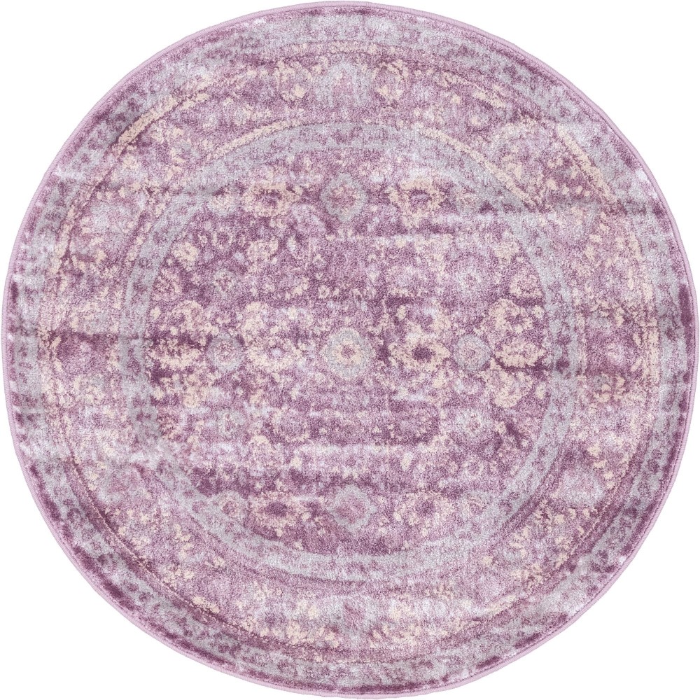 Rug Unique Loom Leila Violet Round 3' 3 x 3' 3 Rug Unique Loom Leila Violet Round 3' 3 x 3' 3