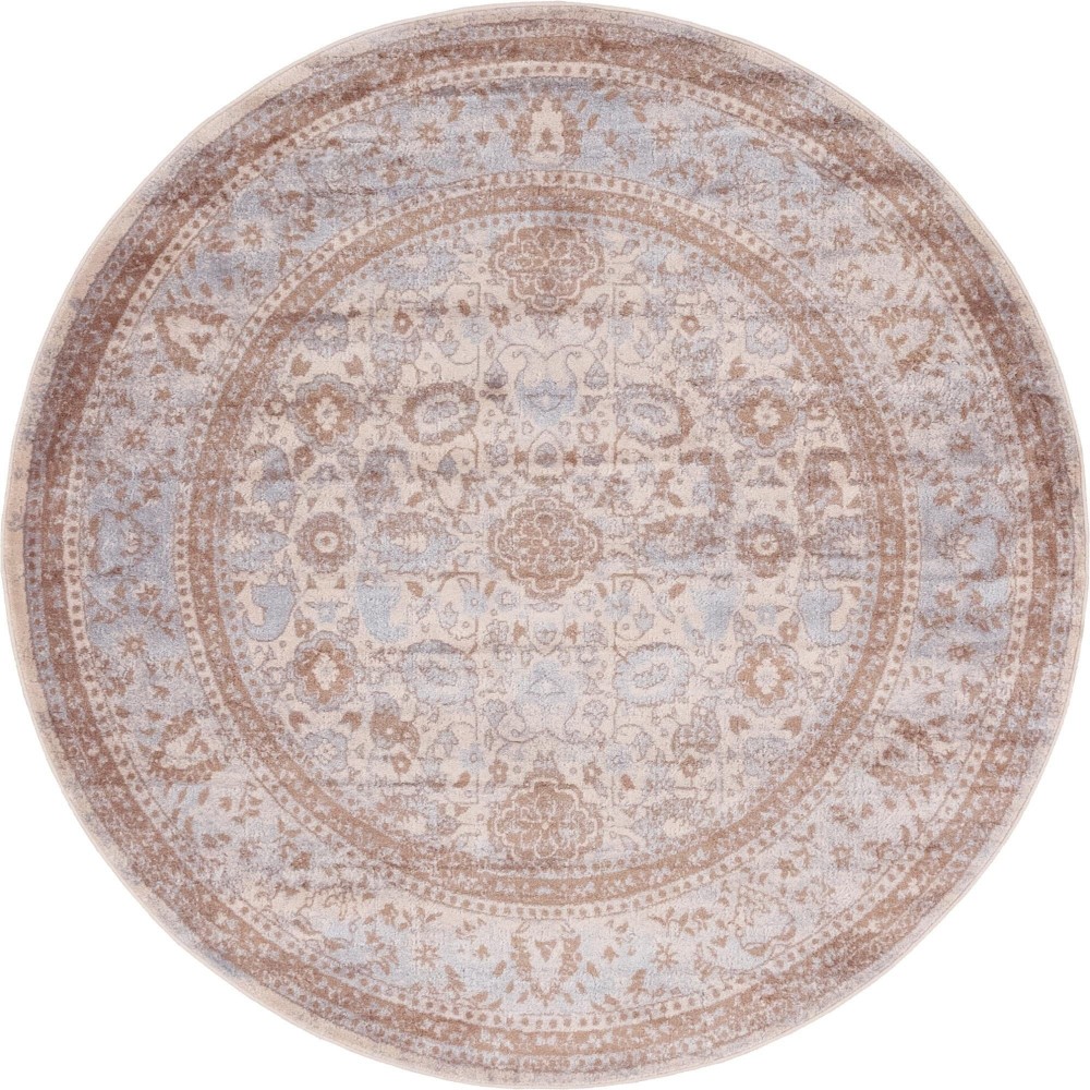 Rug Unique Loom Leila Light Brown Round 6' 0 x 6' 0 Rug Unique Loom Leila Light Brown Round 6' 0 x 6' 0