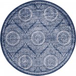 Rug Unique Loom Leila Navy Blue Round 6' 0 x 6' 0