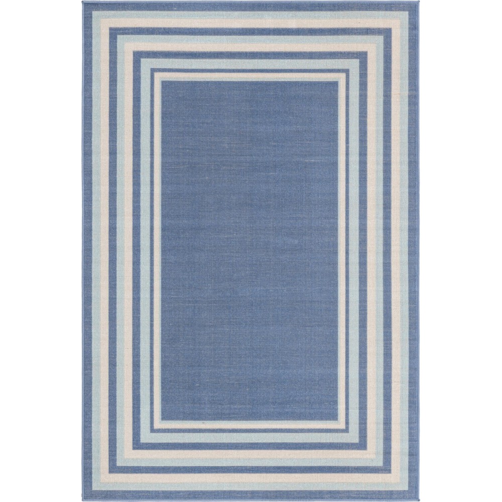 Rug Unique Loom Lotus Blue Rectangular 4' 0 x 6' 0