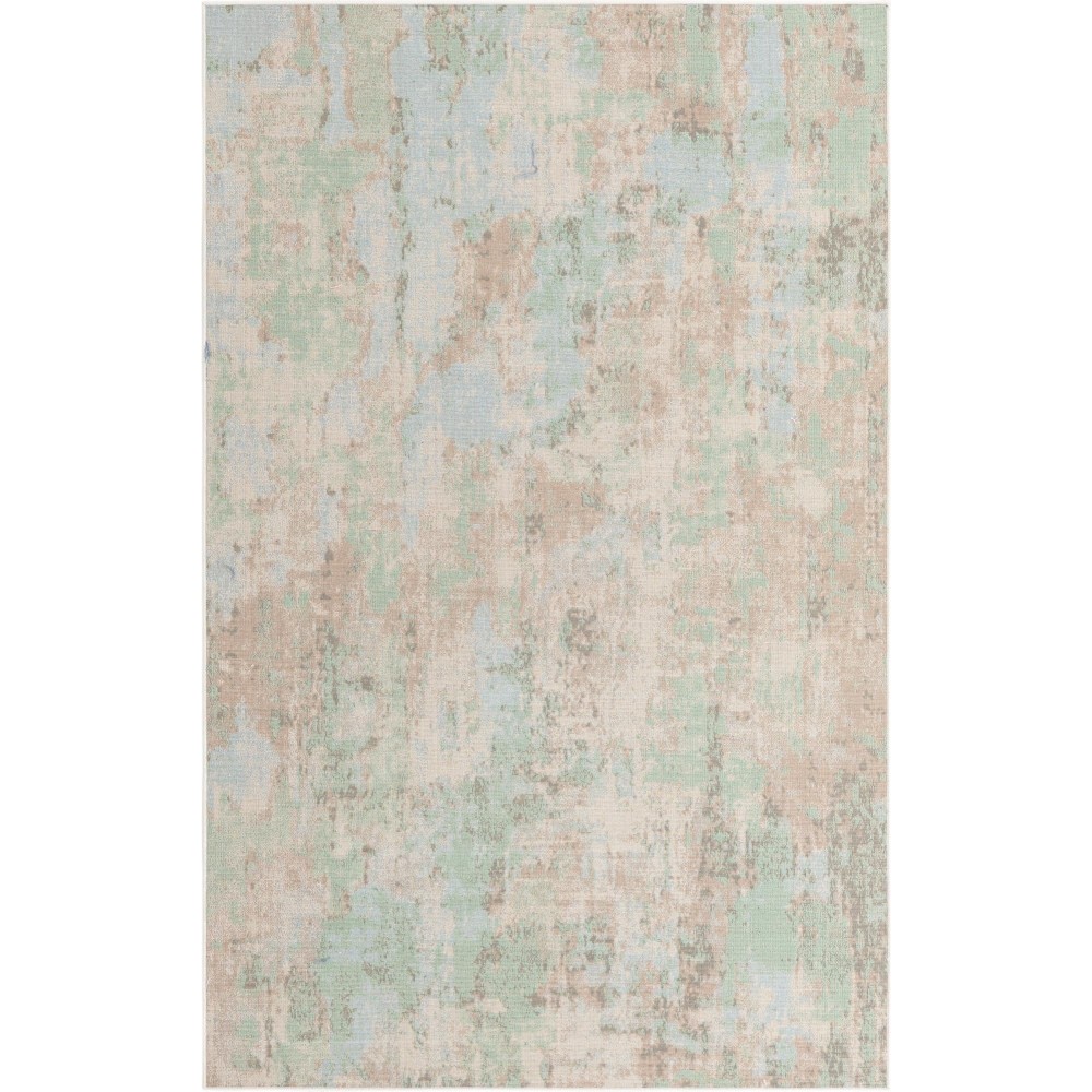 Rug Unique Loom Lotus Teal Rectangular 5' 0 x 8' 0