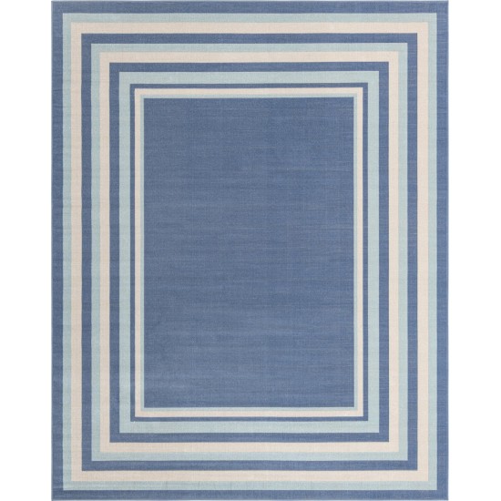 Rug Unique Loom Lotus Blue Rectangular 8' 0 x 10' 0