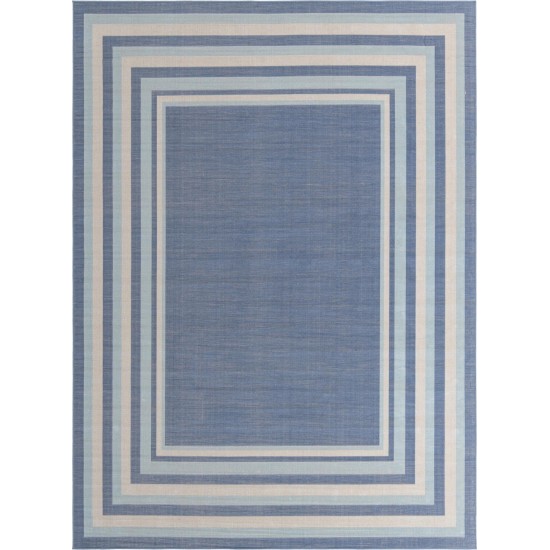 Rug Unique Loom Lotus Blue Rectangular 9' 0 x 12' 0