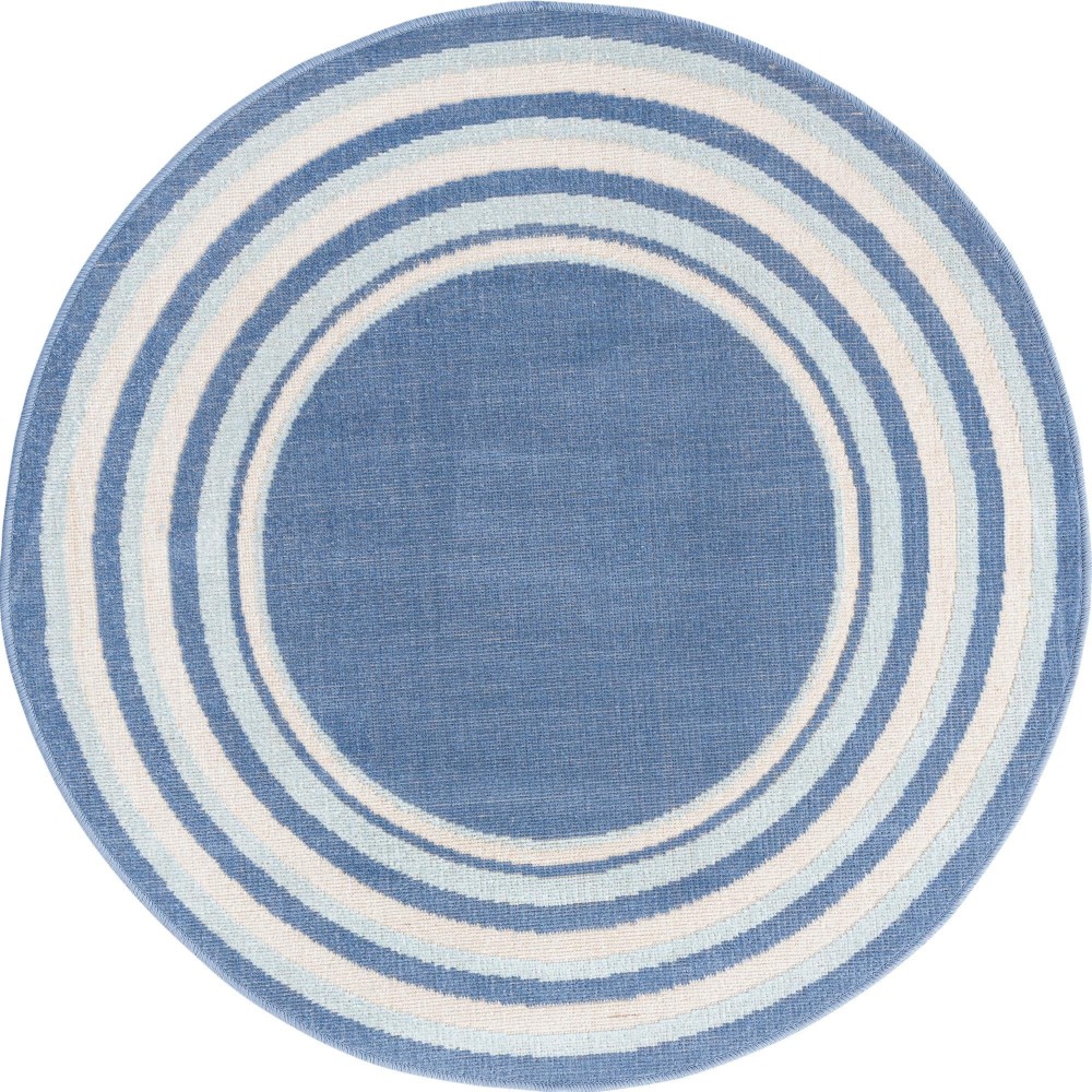 Rug Unique Loom Lotus Blue Round 3' 3 x 3' 3 Rug Unique Loom Lotus Blue Round 3' 3 x 3' 3