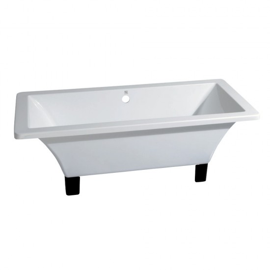 Aqua Eden 67-Inch Acrylic Double Ended Clawfoot Tub (No Faucet Drillings), White/Oil Rubbed Bronze