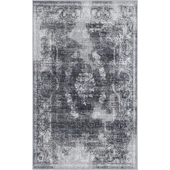 Rug Unique Loom Aarhus Charcoal Rectangular 3' 0 x 5' 0