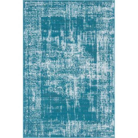 Rug Unique Loom Aarhus Teal Rectangular 5' 0 x 7' 9