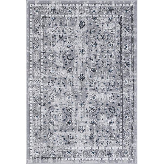 Rug Unique Loom Aarhus Gray Rectangular 6' 0 x 9' 0