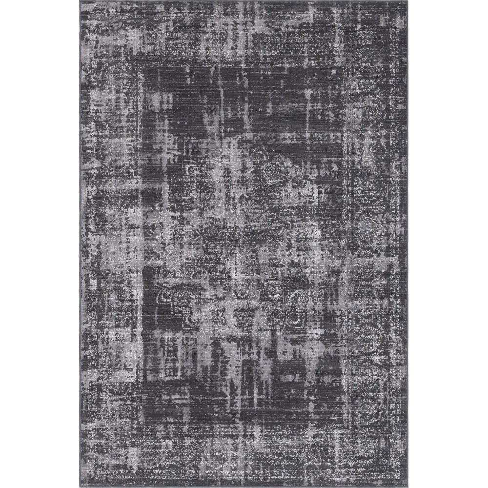 Rug Unique Loom Aarhus Dark Gray Rectangular 6' 0 x 9' 0