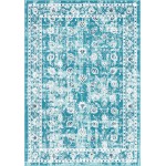 Rug Unique Loom Aarhus Teal Rectangular 7' 0 x 10' 0