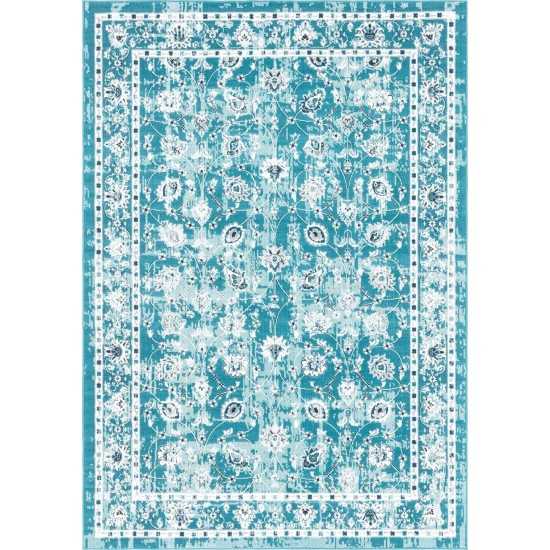 Rug Unique Loom Aarhus Teal Rectangular 7' 0 x 10' 0