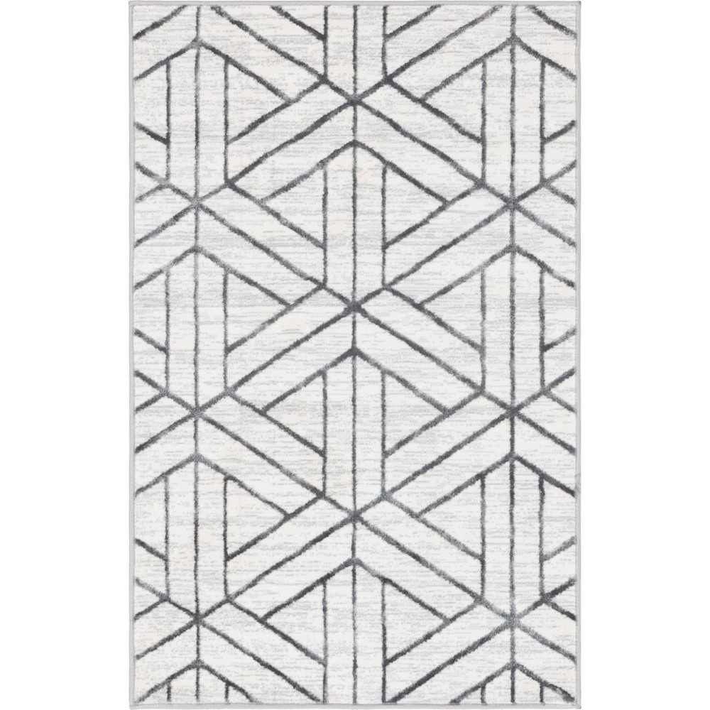 Rug Unique Loom Matrix Trellis Ivory Rectangular 3' 3 x 5' 3