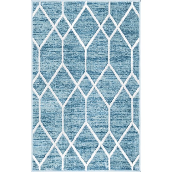 Rug Unique Loom Matrix Trellis Blue Rectangular 3' 3 x 5' 3