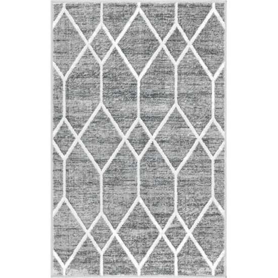 Rug Unique Loom Matrix Trellis Dark Gray Rectangular 3' 3 x 5' 3