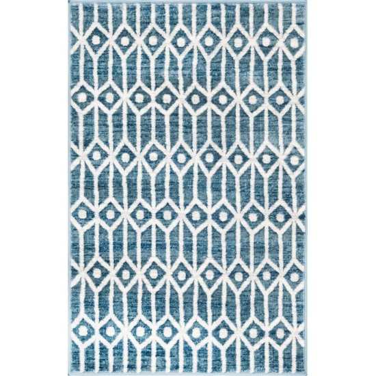 Rug Unique Loom Matrix Trellis Blue Rectangular 3' 3 x 5' 3