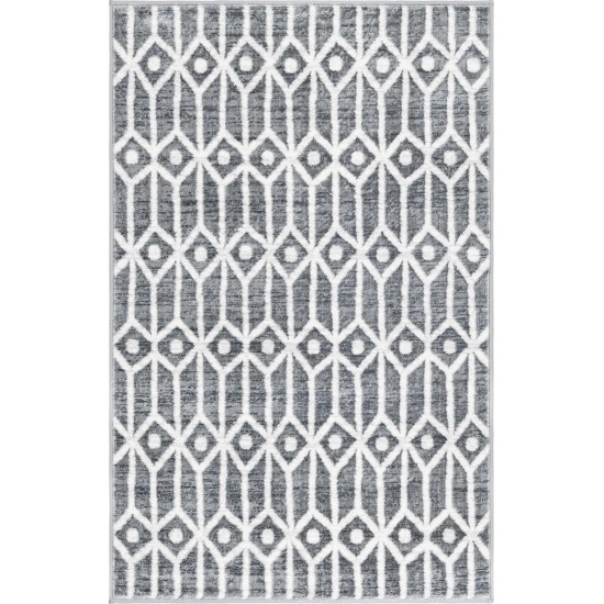 Rug Unique Loom Matrix Trellis Gray Rectangular 3' 3 x 5' 3