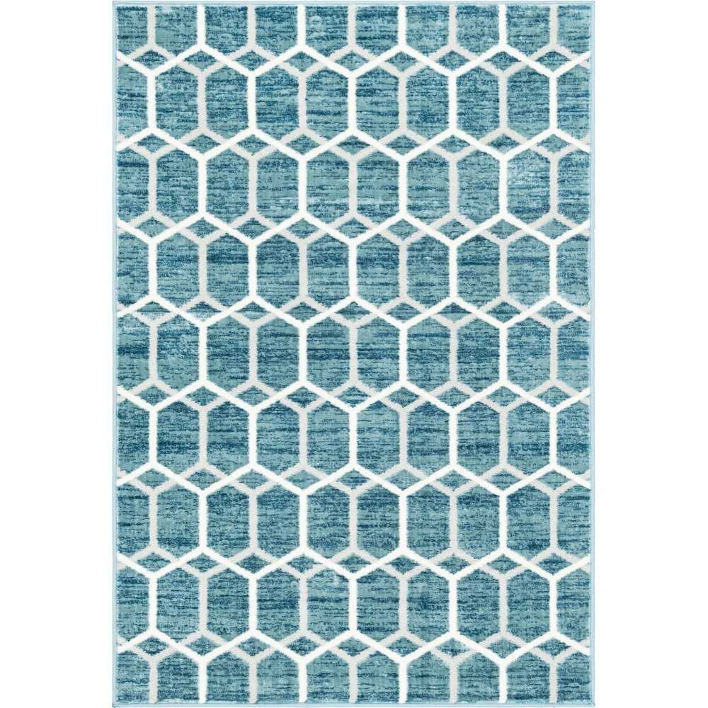 Rug Unique Loom Matrix Trellis Blue Rectangular 4' 0 x 6' 0 Rug Unique Loom Matrix Trellis Blue Rectangular 4' 0 x 6' 0