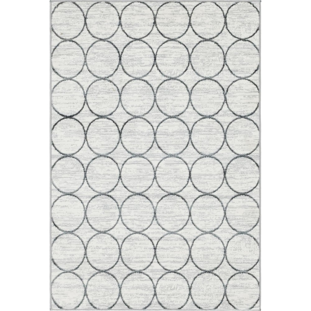 Rug Unique Loom Matrix Trellis Ivory Rectangular 4' 0 x 6' 0