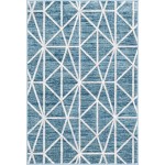 Rug Unique Loom Matrix Trellis Blue Rectangular 4' 0 x 6' 0