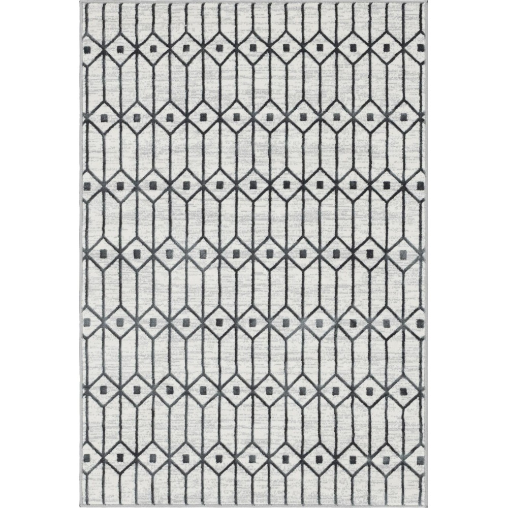 Rug Unique Loom Matrix Trellis Ivory/Gray Rectangular 4' 0 x 6' 0 Rug Unique Loom Matrix Trellis Ivory/Gray Rectangular 4' 0 x 6' 0