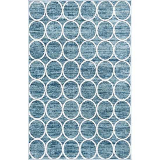 Rug Unique Loom Matrix Trellis Blue Rectangular 5' 0 x 8' 0