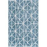 Rug Unique Loom Matrix Trellis Blue Rectangular 5' 0 x 8' 0