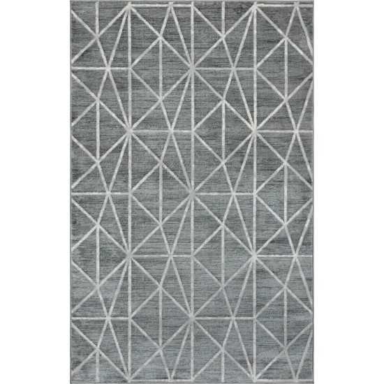 Rug Unique Loom Matrix Trellis Dark Gray Rectangular 5' 0 x 8' 0