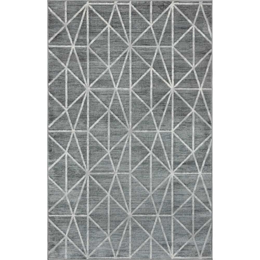 Rug Unique Loom Matrix Trellis Dark Gray Rectangular 5' 0 x 8' 0