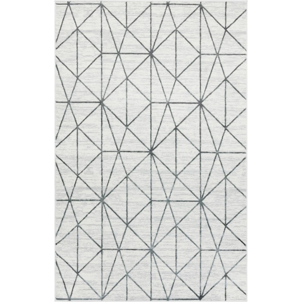 Rug Unique Loom Matrix Trellis Ivory Rectangular 5' 0 x 8' 0