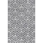 Rug Unique Loom Matrix Trellis Dark Gray Rectangular 5' 0 x 8' 0