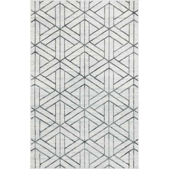 Rug Unique Loom Matrix Trellis Ivory Rectangular 5' 0 x 8' 0