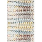 Rug Unique Loom Matrix Trellis Ivory/Blue Rectangular 5' 0 x 8' 0