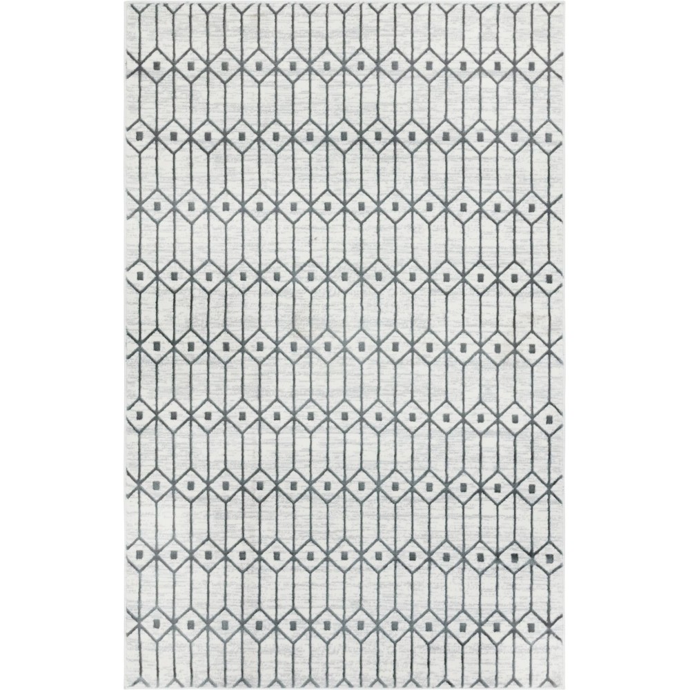 Rug Unique Loom Matrix Trellis Ivory/Gray Rectangular 5' 0 x 8' 0 Rug Unique Loom Matrix Trellis Ivory/Gray Rectangular 5' 0 x 8' 0