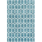 Rug Unique Loom Matrix Trellis Blue Rectangular 6' 0 x 9' 0