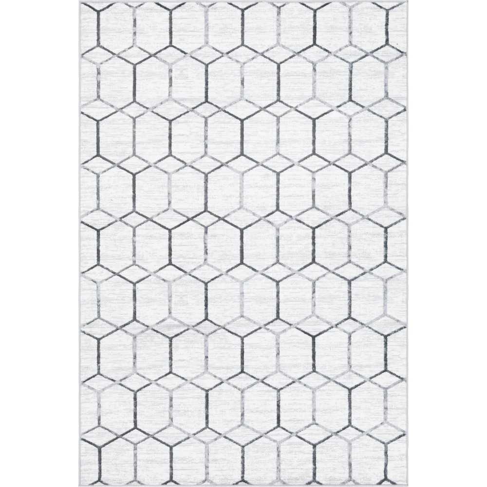 Rug Unique Loom Matrix Trellis Ivory Rectangular 6' 0 x 9' 0