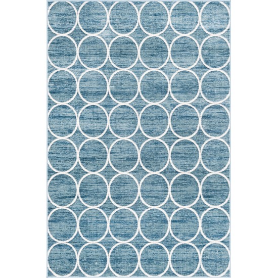 Rug Unique Loom Matrix Trellis Blue Rectangular 6' 0 x 9' 0