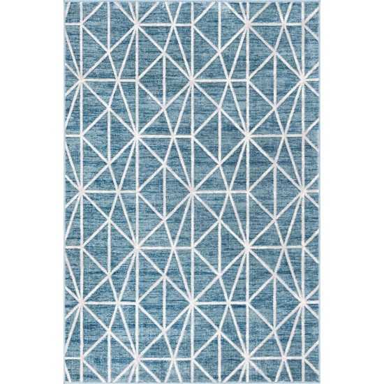 Rug Unique Loom Matrix Trellis Blue Rectangular 6' 0 x 9' 0